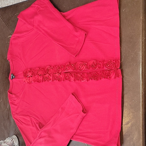 Rafaella Red Roses Clasp Cardigan Sweater 2X - Picture 1 of 5